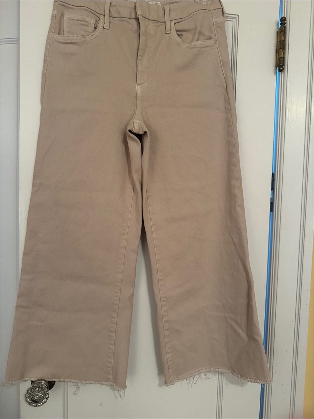 Frank & Eileen Galway Wide-Leg Jeans in Light Beige